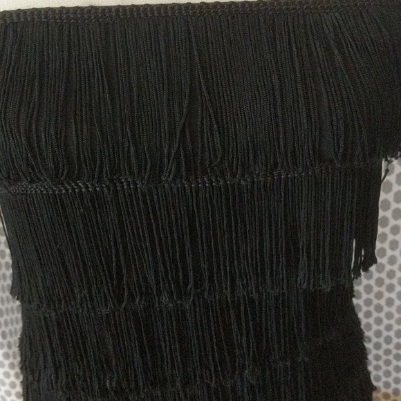 Vintage Express Black fringe dress - Picture 3 of 6